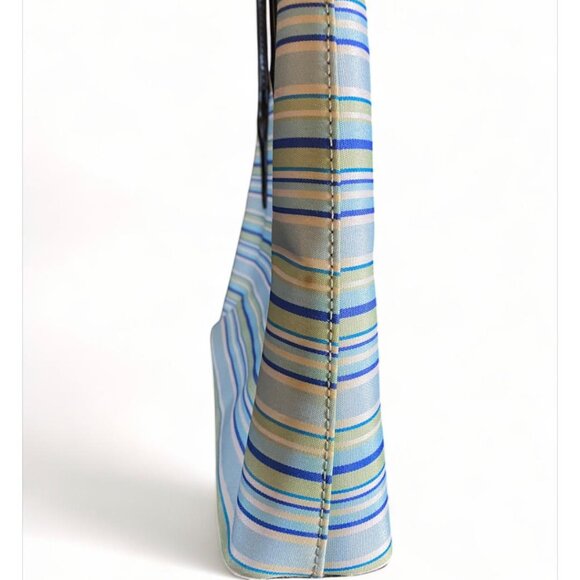 VINTAGE- KATE SPADE STRIPED SHOULDER BLUE/GREEN/BLACK - Picture 5 of 5